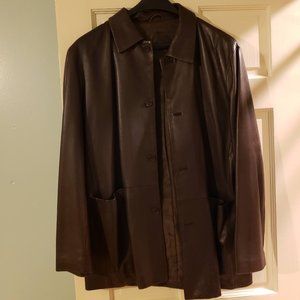 Men’s Brown Balenciaga Leather Jacket (Size 6)